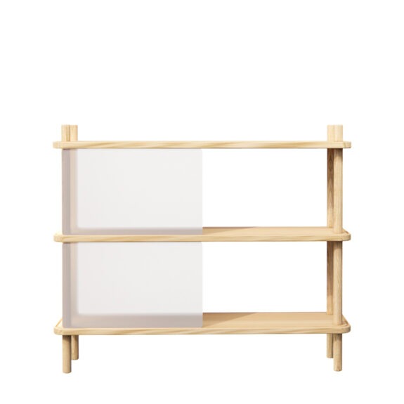 sideboard esche massivholz mit weißen acrylblenden